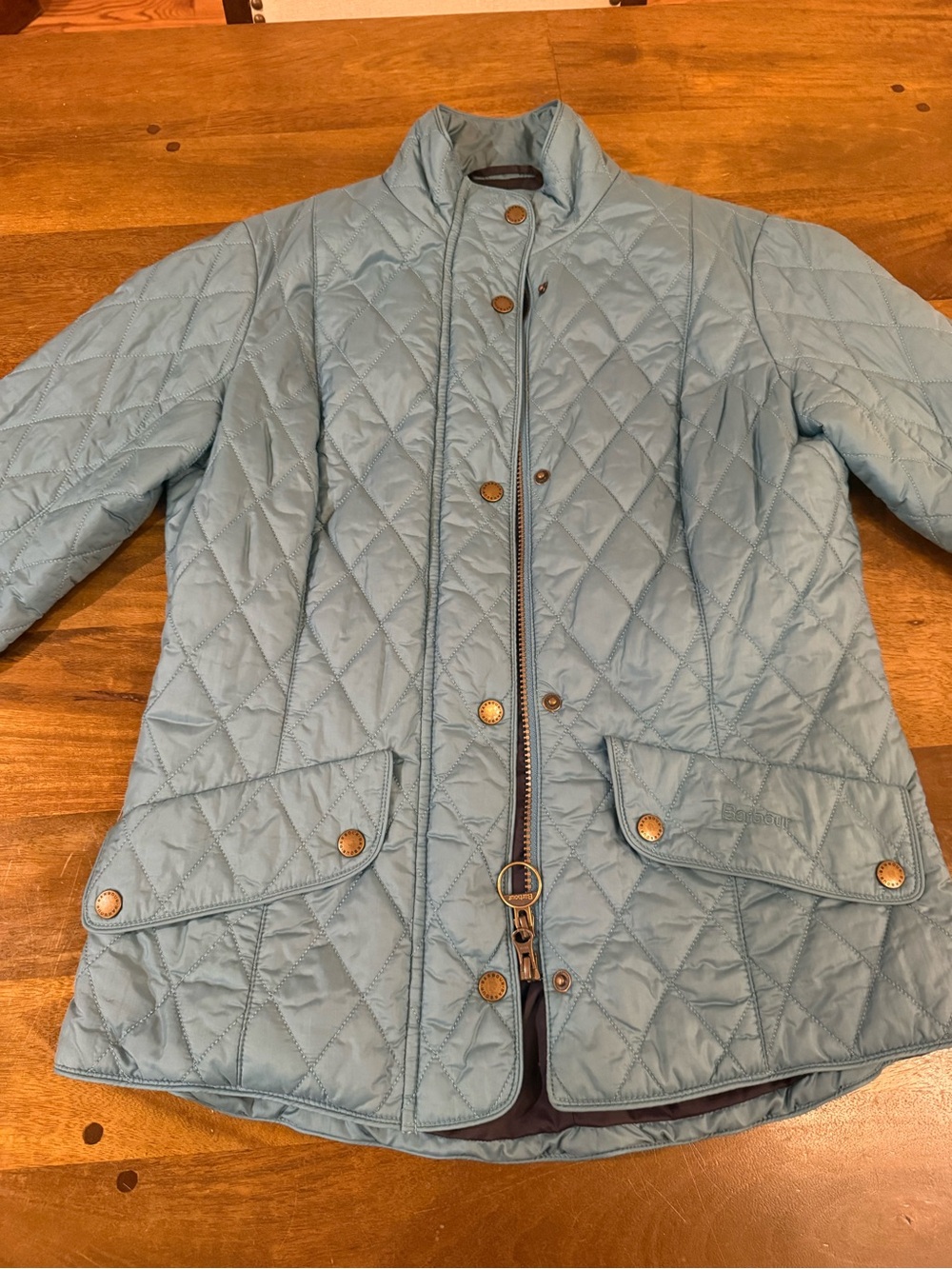 Barbour Light Green Quilted Puffer Jacket